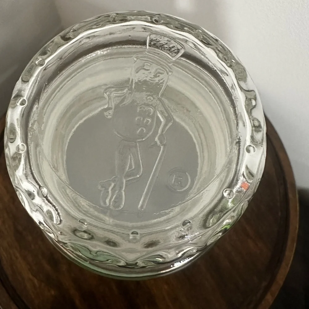 Vintage Planters Mr. Peanut Glass Jar with Lid - Diamond Pattern 8